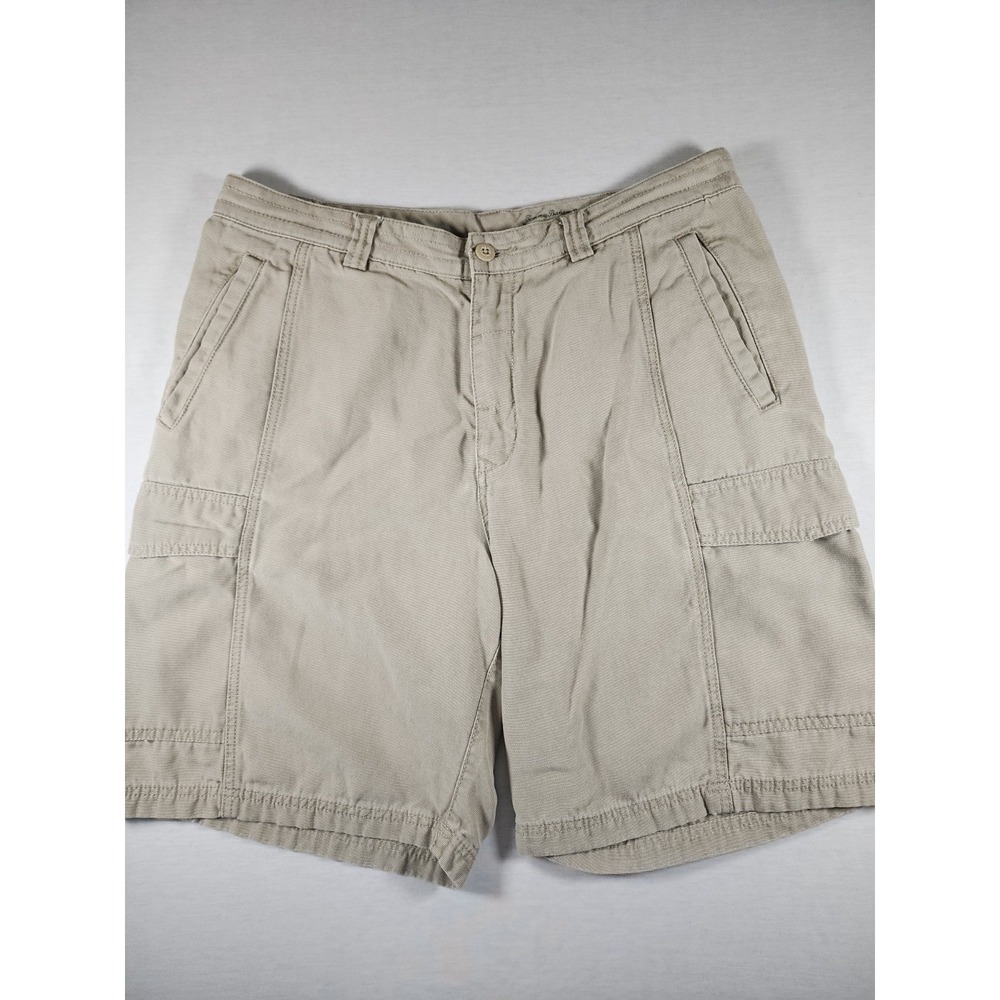 Tommy Bahamma Relax Mens Size 34 Cargo Shorts Khaki Durable Casual 8.5in Inseam